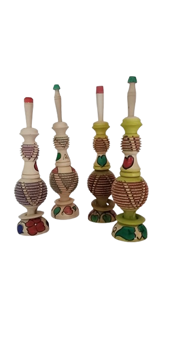 Moroccan Handmade Decorated Wooden Kohl Mascara Surma Bottle and kohl.