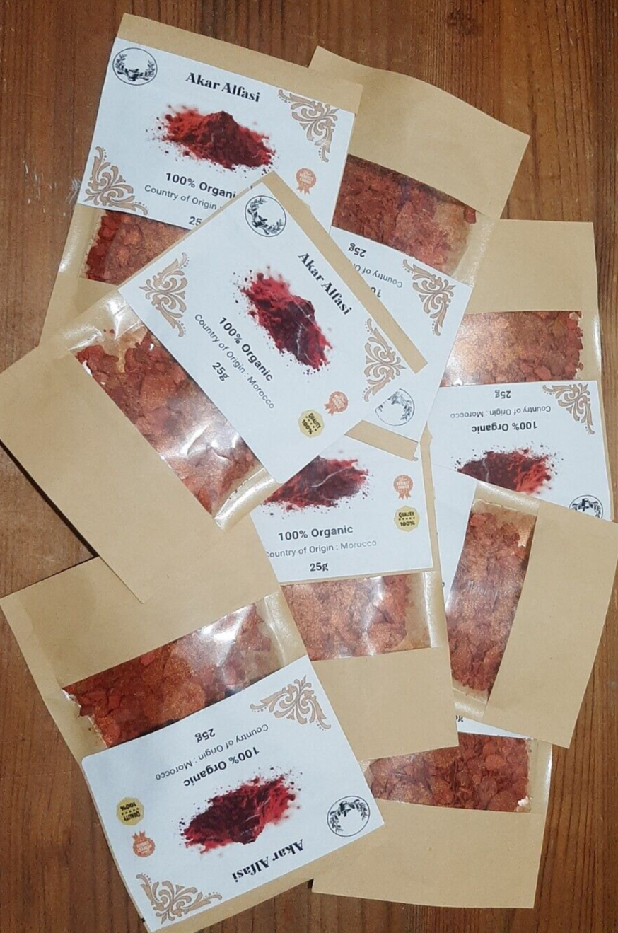 Moroccan Aker Fassi/Red Poppy Powder aker el fassi Akar Fasi Skin Care .عكر فاسي