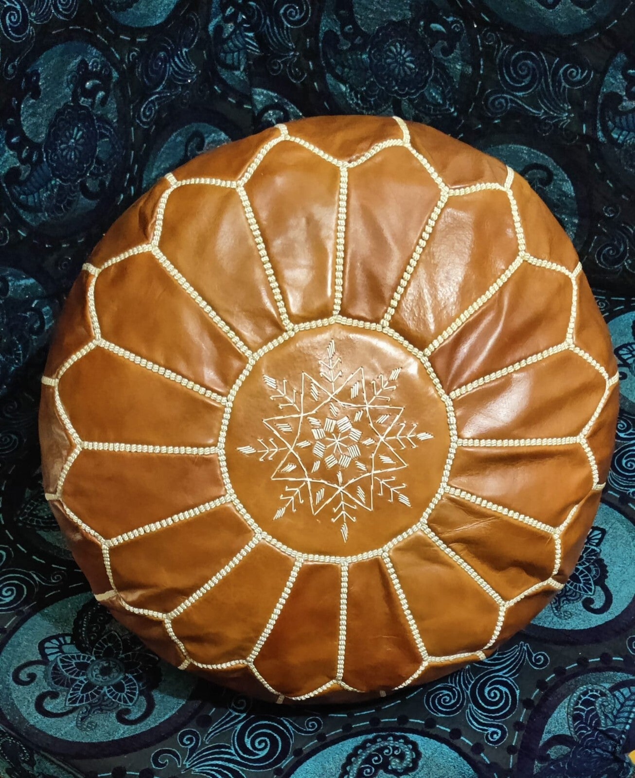 Premium Unstuffed Moroccan Handcrafted Leather Pouf Hndmade Leather Puff/Pouffe