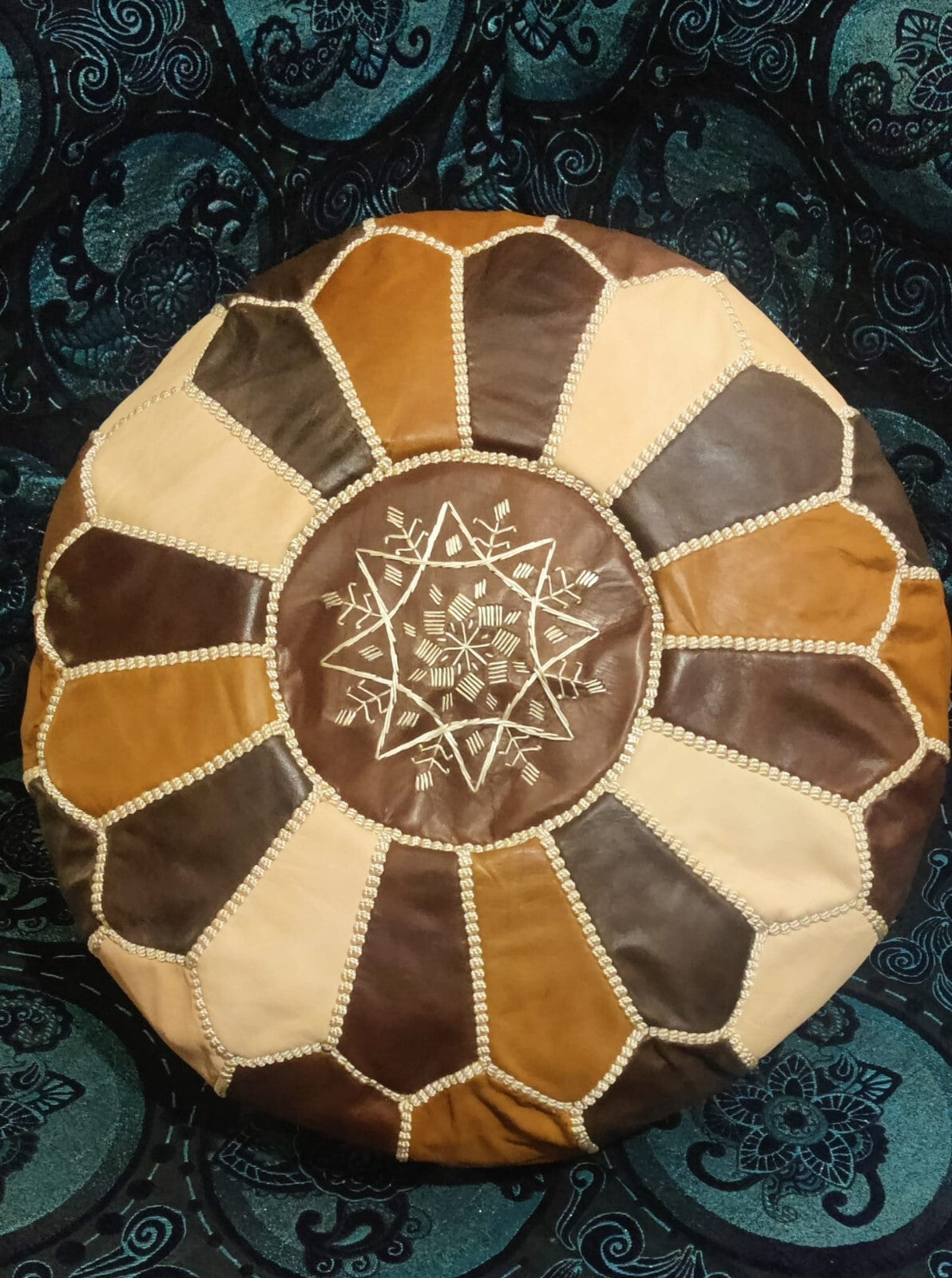 Premium Unstuffed Moroccan Handcrafted Leather Pouf Hndmade Leather Puff/Pouffe