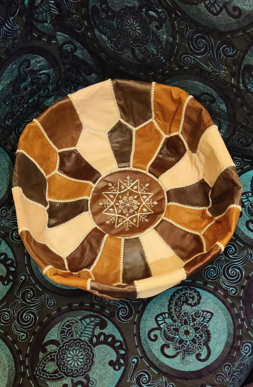 Premium Unstuffed Moroccan Handcrafted Leather Pouf Hndmade Leather Puff/Pouffe