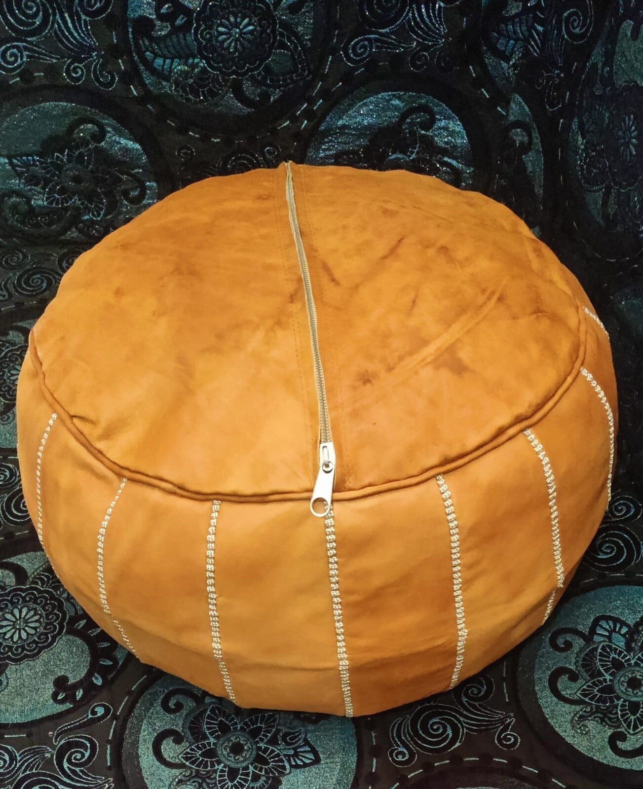 Premium Unstuffed Moroccan Handcrafted Leather Pouf Hndmade Leather Puff/Pouffe