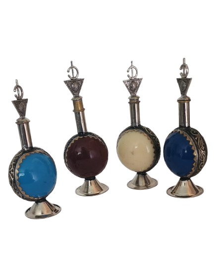 Moroccan Handmade Decorated Wooden Kohl Mascara Surma Bottle and kohl.