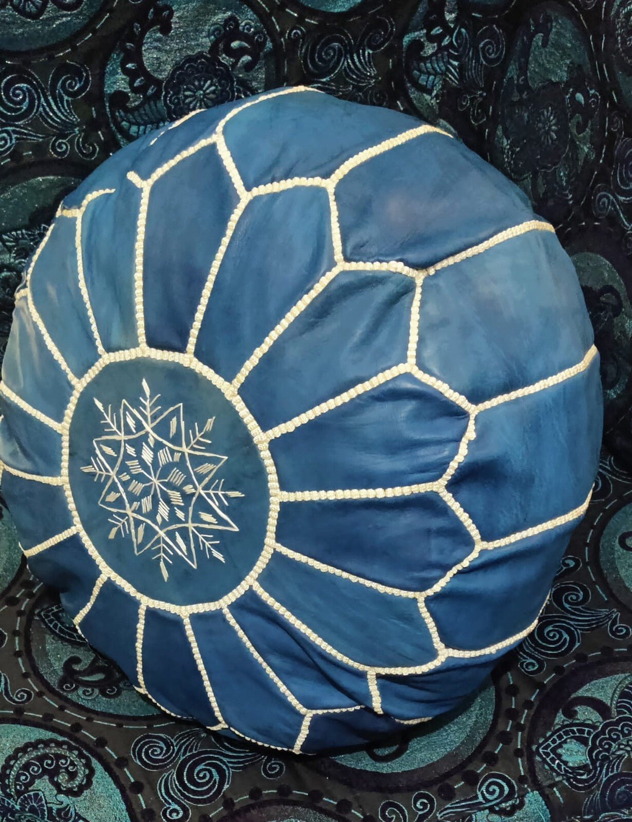 Premium Unstuffed Moroccan Handcrafted Leather Pouf Hndmade Leather Puff/Pouffe